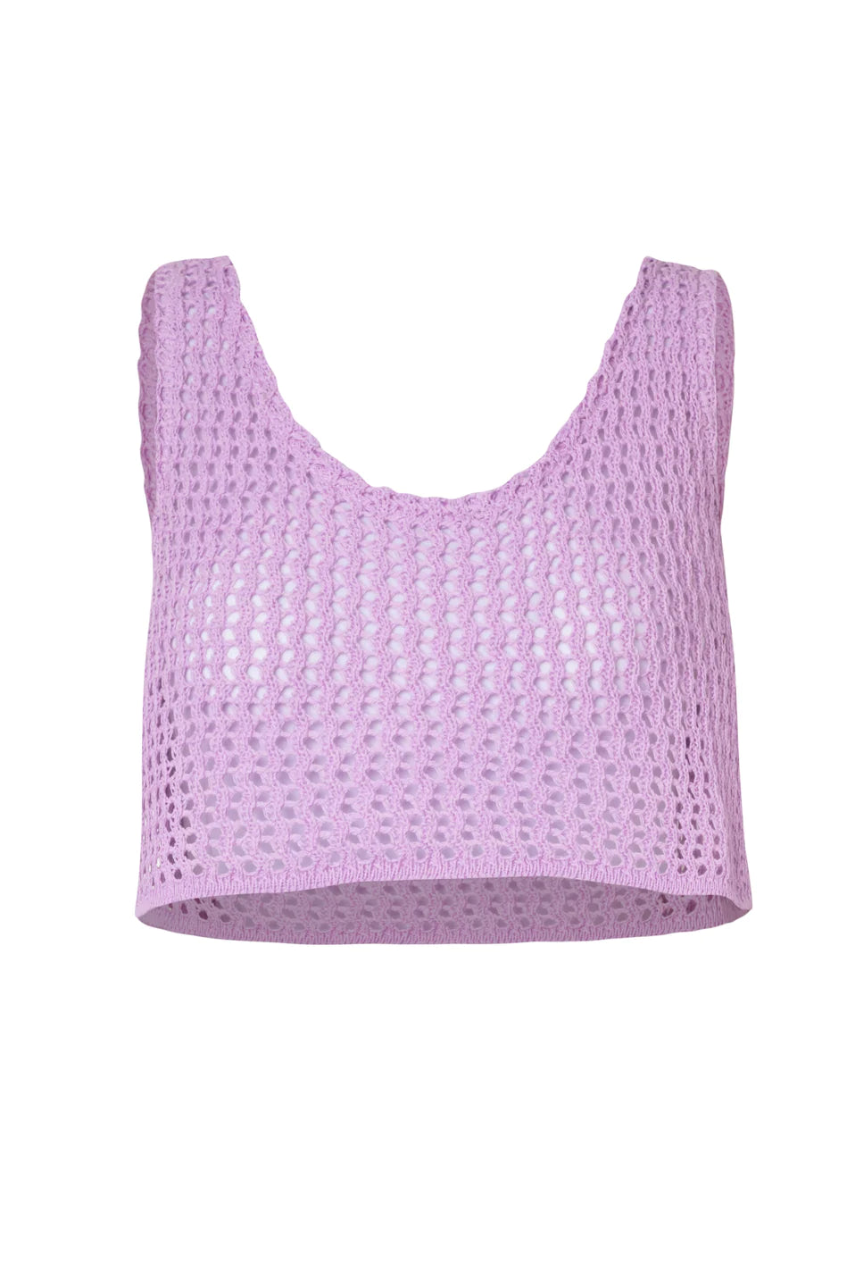Recycled Open-Knit Top Lila