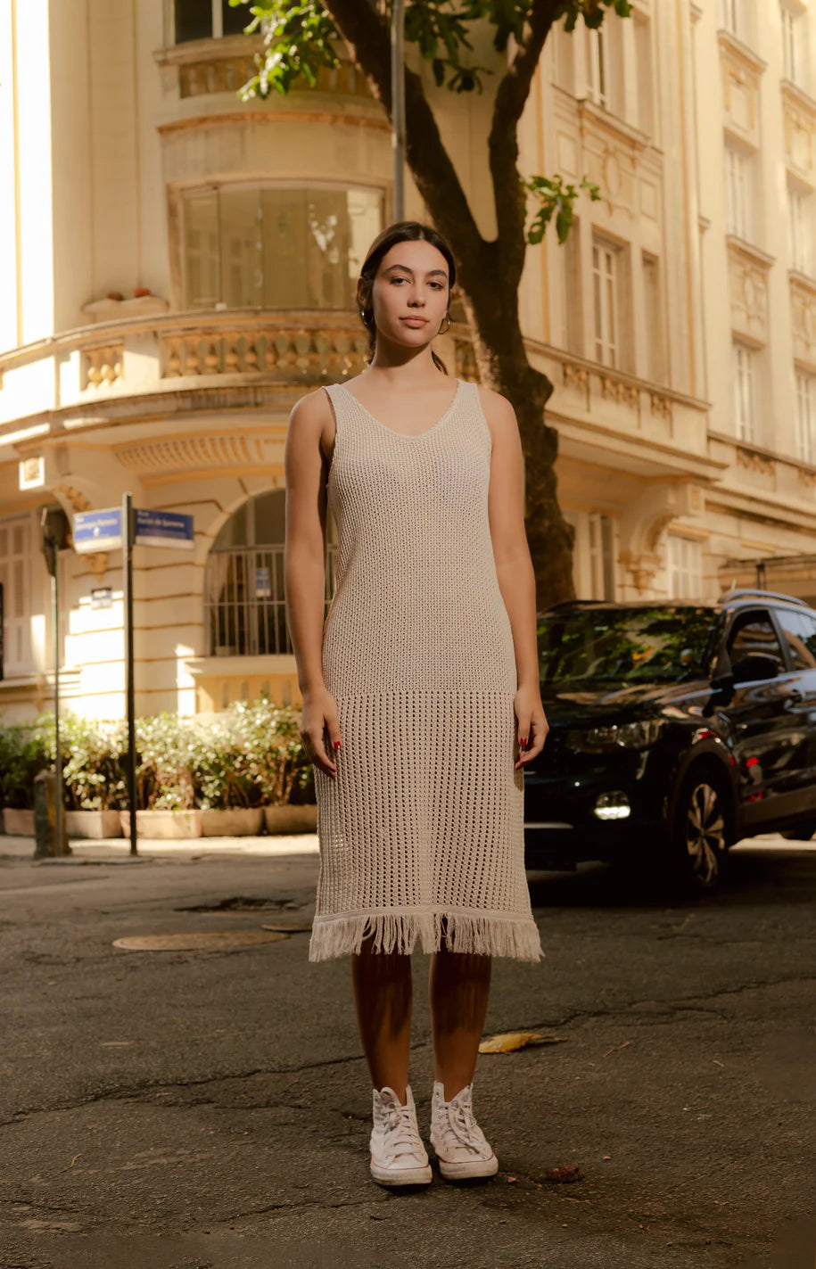 Recycled Open Knit Dress
