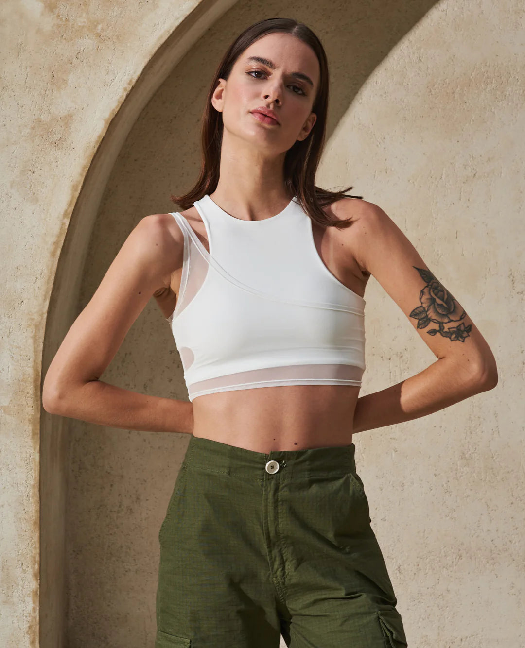 Ivory Strapy Crop Top
