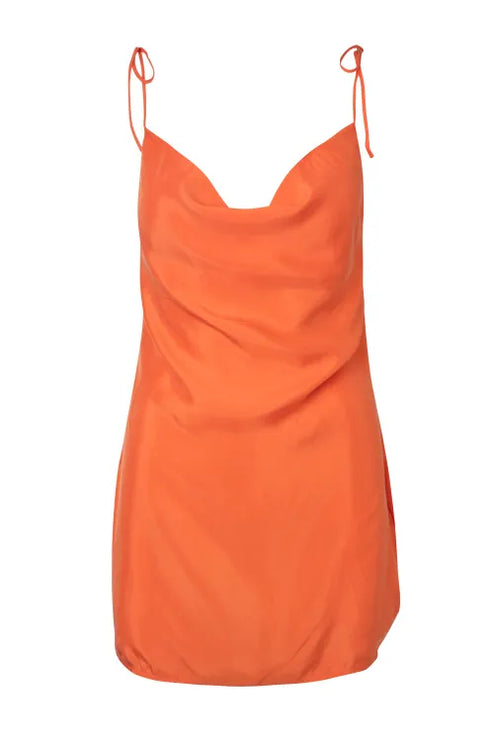 The Cupro Mini Dress Naranja