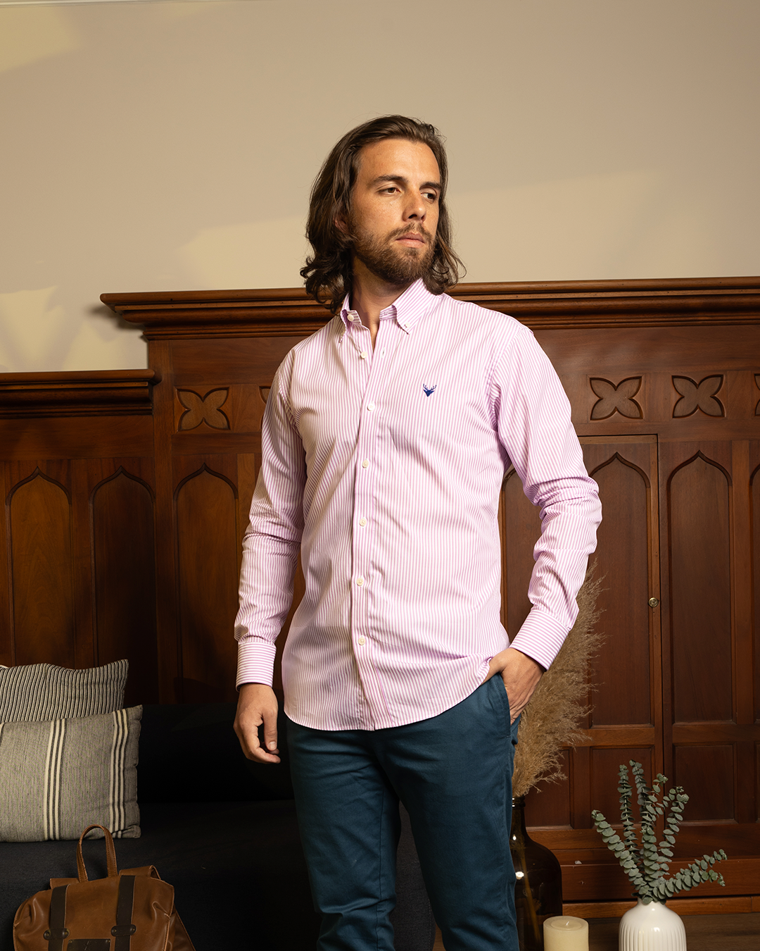 Camisa Lineas Fuxia Down